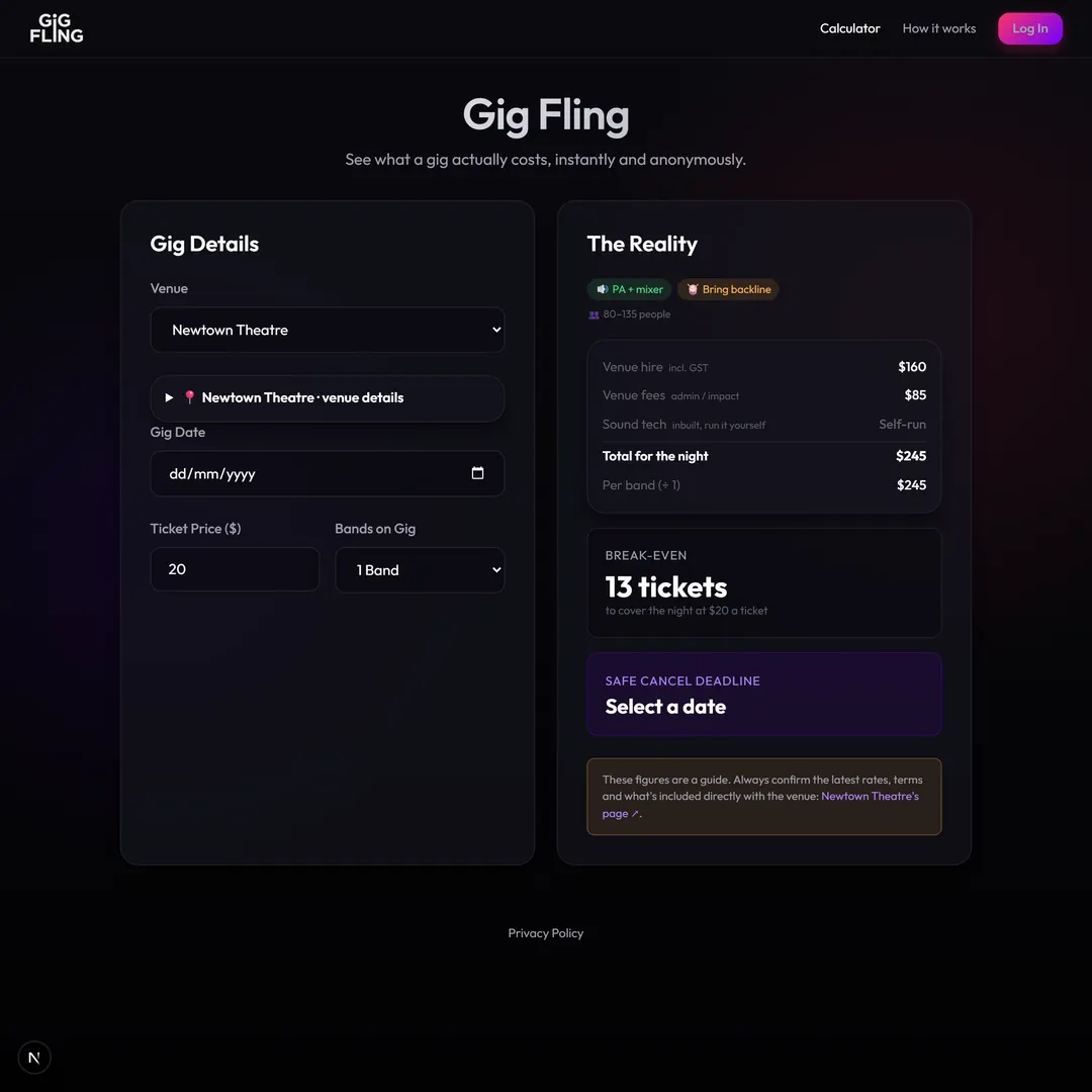 The calculator, no login